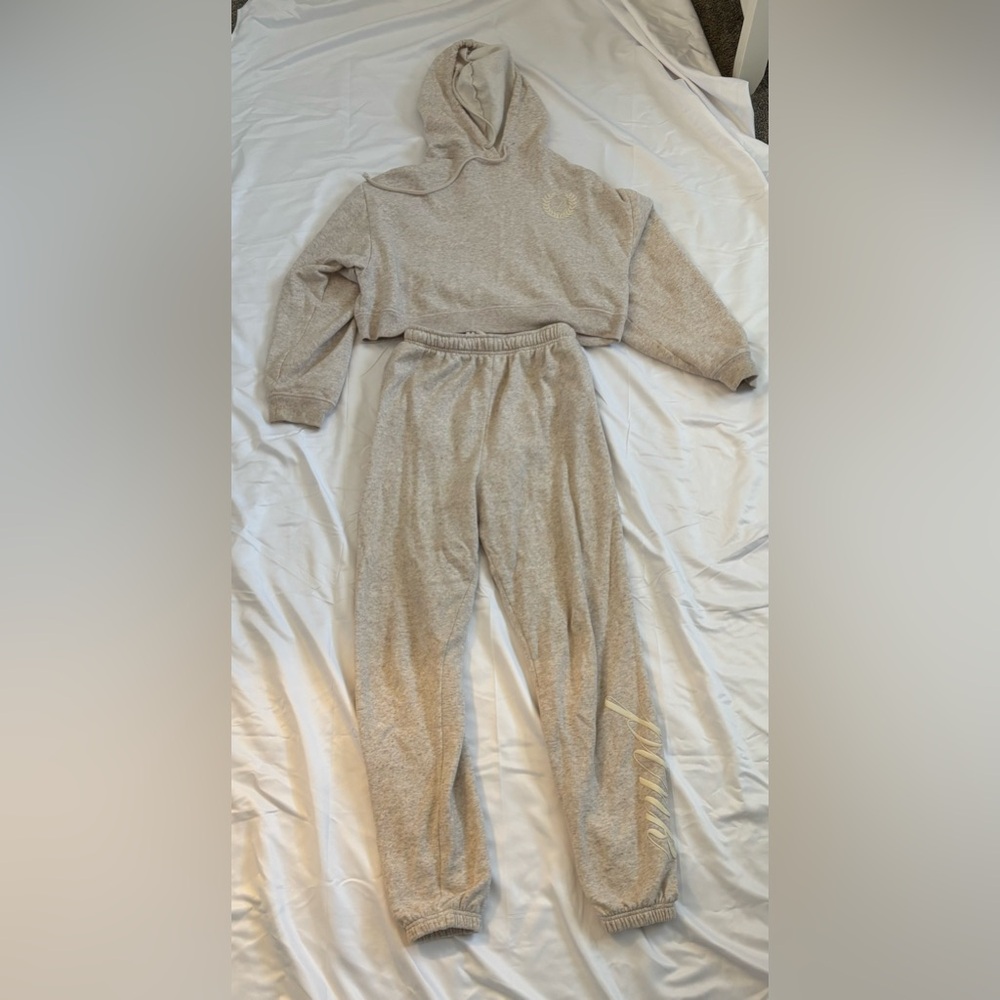 Victoria's Secret Light Beige Hoodie and Joggers Set